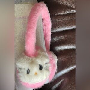3/$25❤️Cute Pink and White Fuzzy Earmuffs